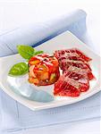 Raw tuna fish with a ratatouille jelly