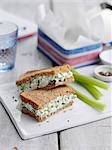 Cottage cheese and spring onion sandwich