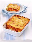 Gratin with a minced meat sauce and mashed potatoes