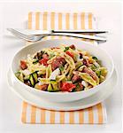 Pasta with grilled vegetables and ricotta cheese