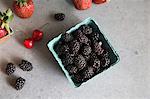 Blackberries, strawberries and cherries