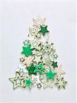 Green and white Christmas star biscuits