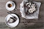 Chocolate cake and coffee