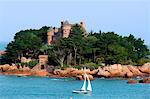 France, North-Western France, Brittany, Ploumanach, Costaeres castle