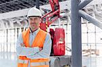 Portrait confident foreman at construction site