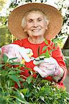 Senior woman gardening