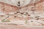 The Bentonite Hills of Cathedral Valley, coloured rock strata and formations of the Cainville Wash in Capitol Reef national park in Utah.