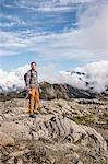 Hiker on Mount Baker, Washington, USA