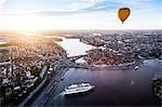 Hot air balloon over Stockholm, Sweden