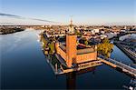 City scape with Stockholm City Hall, Sweden