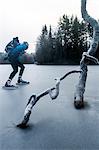 man long-distance skating