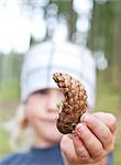 Boy holding cone