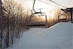 Empty ski lift in the ski resort