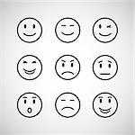 Vector emotions face set isolated on a background