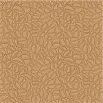 Seamless pattern made up of coffee beans in brown. Vector.