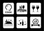 cook restaurant icon for menu isolated icons set