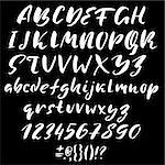 Hand drawn font made by dry brush strokes. Grunge style alphabet. Handwritten font. Vector illustration