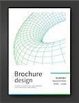 Abstract brochure template with torus wireframe. Working presentation. Vector flyer