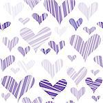 Hatched mauve hearts seamless background