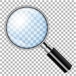 3D Realistic Magnifying Glass Loupe on transparent background. isolated vector illustration