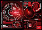 A futuristic HUD display user interface design with radar and tracking features. vector illustration.