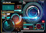 A futuristic HUD display user interface design with radar and tracking features. vector illustration.