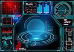 technical HUD display with futuristic digital interface elements. Vector illustration