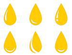 isolated oil droplet icons set on white background