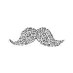 Mustache Doodle. Vector Illustration of Hipster Style Design. Hand Drawn Sketch. Black and White.