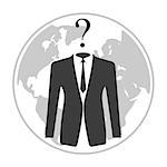 Businessman with Question Mark Head. Vector illustration