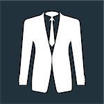 Suit icon isolated on black background. Vector art.