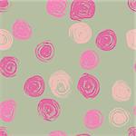 Seamless pattern with hand drawn grunge circles. Ink vector illustration. Hand drawn ornament for wrapping paper.