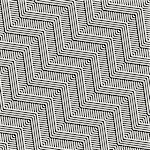 Abstract ZigZag Parallel Stripes. Stylish Ethnic Ornament. Vector Seamless Pattern. Repeating Monochrome Background