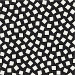 Stylish Doodle Scattered Shapes. Artistic Hand Drawn Texture. Vector Seamless Black And White Freehand Pattern