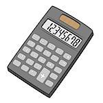 Illustration of Isolated Calculator Cartoon Drawing. Vector EPS 8.