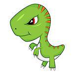 Illustration of Cute Cartoon of Baby T-Rex Dinosaur. Vector EPS 10.