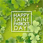 St Patricks Day background. Vector illustration for lucky spring design with shamrock.