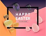 An abstract Easter Design with 3D effects and room for promotion / holiday messages.Vector illustration