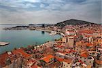 Beautiful romantic old town of Split during sunny day, Croatia,Europe.