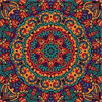 Abstract Tribal vintage ethnic sun seamless pattern ornamental. Star mandala flower