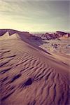 Sand dunes landscape in Valle de la Luna, San Pedro de Atacama, Chile