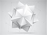 Black and white abstract geometric background with polygon star object