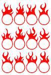 Twelve simple fire icon on white background