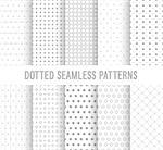 Dotted seamless patterns collection. Vector illustration.