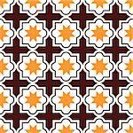 Repetitive wallpaper background inspired by ceramic tiles from Morocco, mosaic with abstract shapes