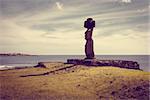 Moais statues, ahu ko te riku, easter island, Chile