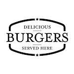 Burger vintage stamp logo vector