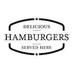 Hamburger vintage stamp logo vector