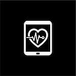 Cardiogram and Medical Services Icon. Flat Design. Isolated