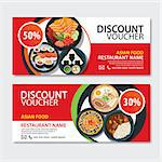 Discount voucher asian food template design. Japanese set